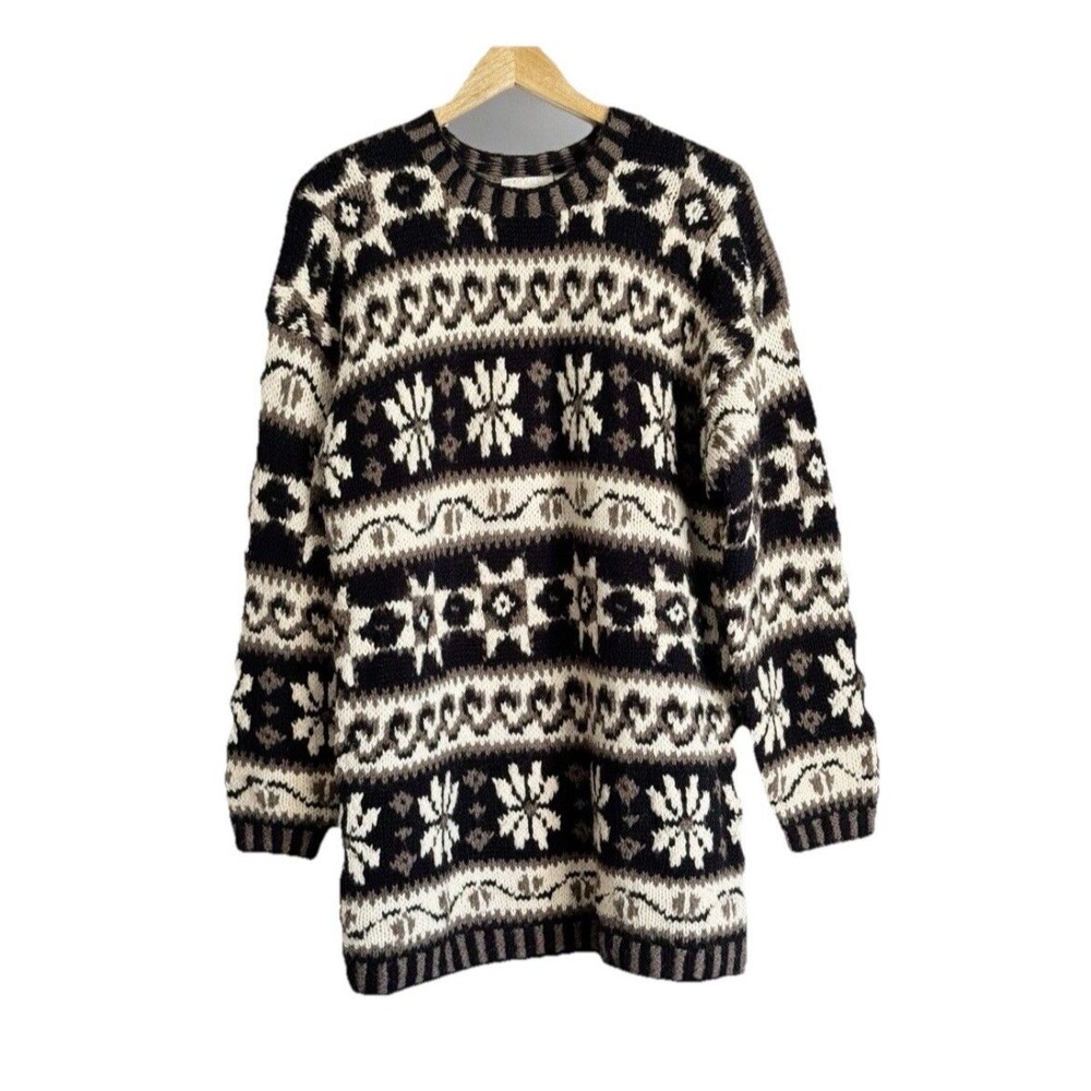 Vintage Paul Harris Design Sweater Nordic Fair Isle Wool Blend Scandi Fit L